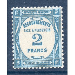 Timbre France Taxes Yvert 61 Type Recouvrement 2f Bleu neuf **