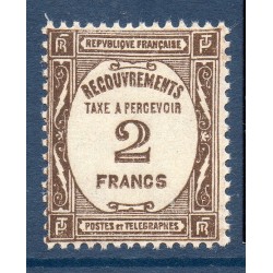 Timbre France Taxes Yvert 62 Type Recouvrement 2f sépia neuf **