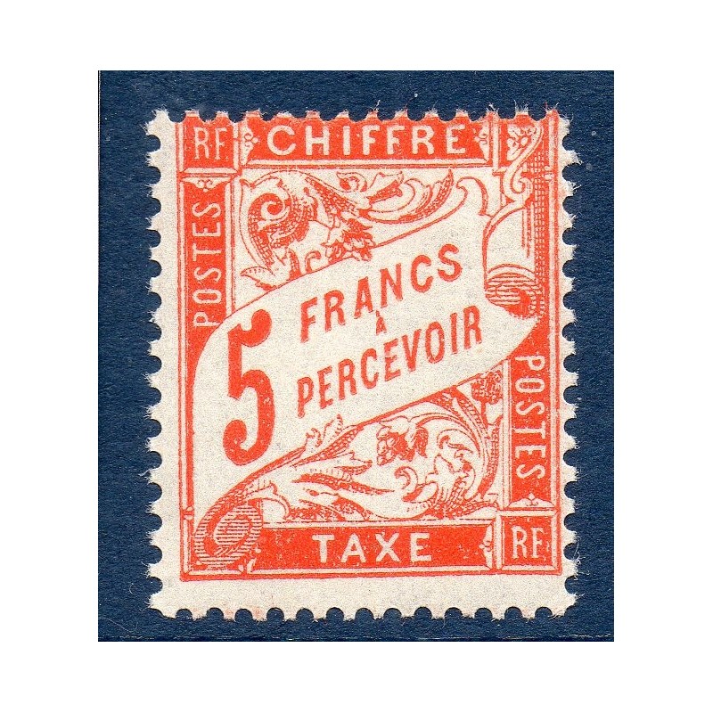 Timbre France Taxes Yvert 66 Type Duval 5f Orange neuf ** Timbre France Taxes Yvert 66 Type Duval 5f Orange neuf **