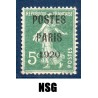 Timbre France Préoblitérés Yvert 24 semeuse poste Paris 1920 5c vert neuf sans gomme