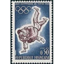 Timbre France Yvert No 1428 Tokyo, jeux olympiques le judo