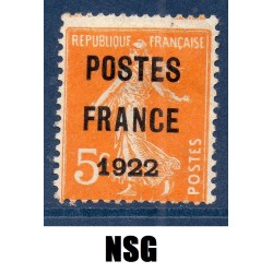 Timbre France Préoblitérés Yvert 36 semeuse poste France 1922 5c orange neuf sans gomme