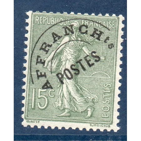 Timbre France Préoblitérés Yvert 45 Type semeuse 15c olive neuf **