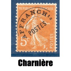 Timbre France Préoblitérés Yvert 50 Type semeuse 5c orange neuf * avec charnière