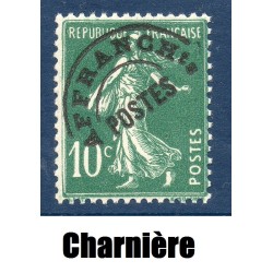 Timbre France Préoblitérés Yvert 51 Type semeuse 10c vert neuf * avec charnière