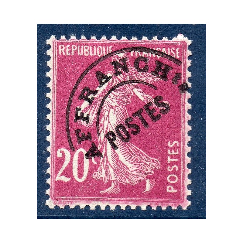 Timbre France Préoblitérés Yvert 55 Type semeuse 20c lilas-rose neuf **