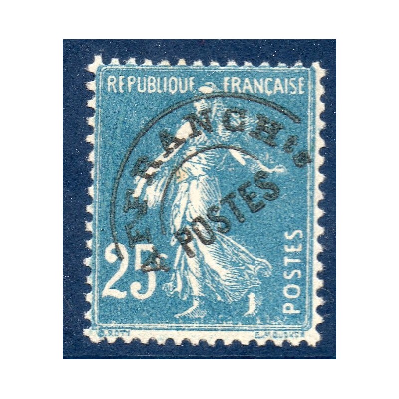 Timbre France Préoblitérés Yvert 56 Type semeuse 25c bleu neuf **