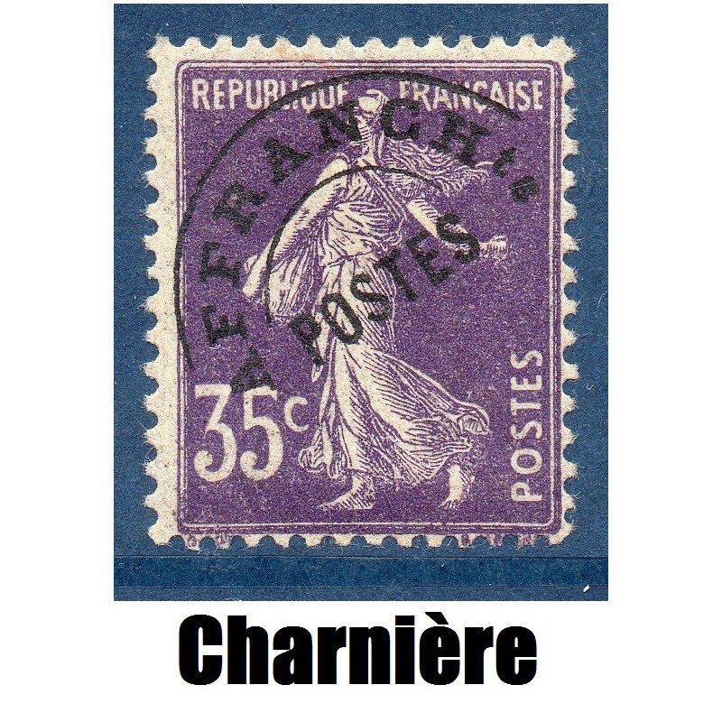 Timbre France Préoblitérés Yvert 62 Type semeuse 35c violet neuf * avec charnière