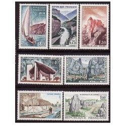 Timbre Yvert No 1435-1441 France série touristique