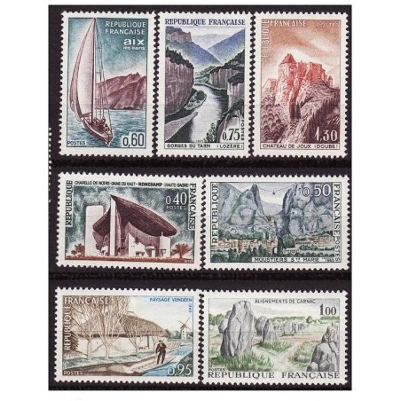 Timbre Yvert No 1435-1441 France série touristique