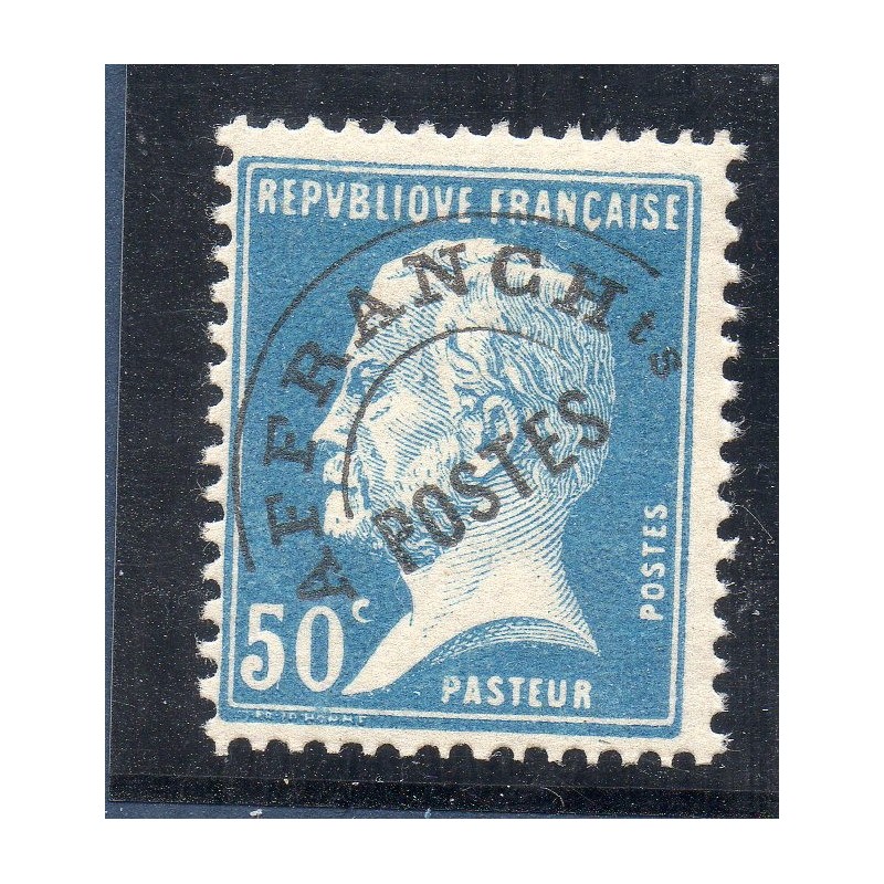 Timbre France Préoblitérés Yvert 68 Type Pasteur 50c bleu neuf **