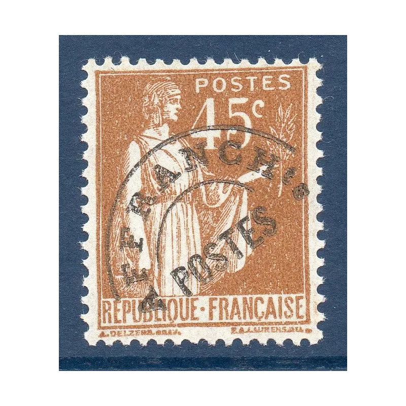 Timbre France Préoblitérés Yvert 71 Type Paix 45c bistre neuf **