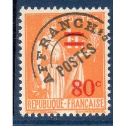 Timbre France Préoblitérés Yvert 74 Type Paix 80c sur 1f orange neuf **