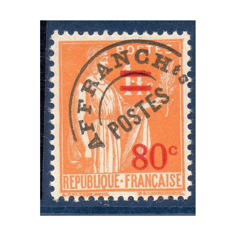 Timbre France Préoblitérés Yvert 74 Type Paix 80c sur 1f orange neuf **