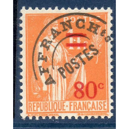 Timbre France Préoblitérés Yvert 74 Type Paix 80c sur 1f orange neuf **