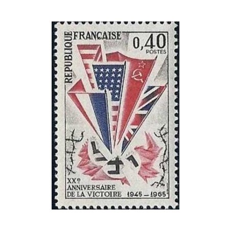 Timbre France Yvert No 1450 20e anniversaire de la victoire