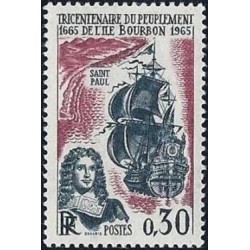 Timbre France Yvert No 1461 Peuplement de l'ile Bourbon