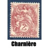 Timbre France Yvert No 108 Type blanc 2c Brun lilas neuf * avec trace de charnière