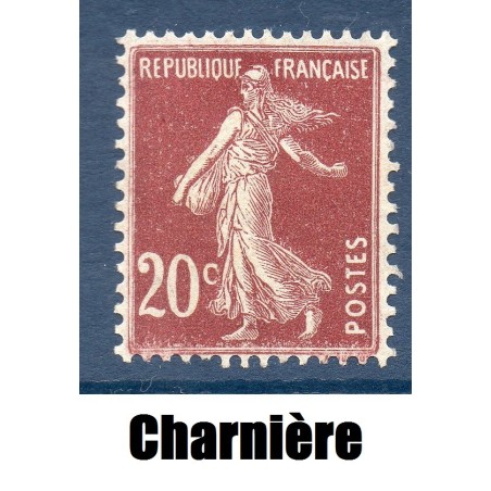 Timbre France Yvert No 139 semeuse fond plein 10c brun-rouge neuf * avec trace de charnère