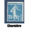 Timbre France Yvert No 140 semeuse fond plein 25c bleu neuf * avec trace de charnière
