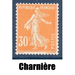 Timbre France Yvert No 141 semeuse fond plein 30c Orange neuf * avec trace de charnière