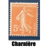 Timbre France Yvert No 158 Type semeuse fond plein orange neuf * avec trace de charnière