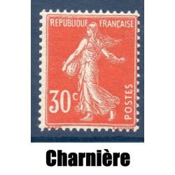 Timbre France Yvert No 160 Type semeuse fond plein rouge neuf * avec trace de charnière