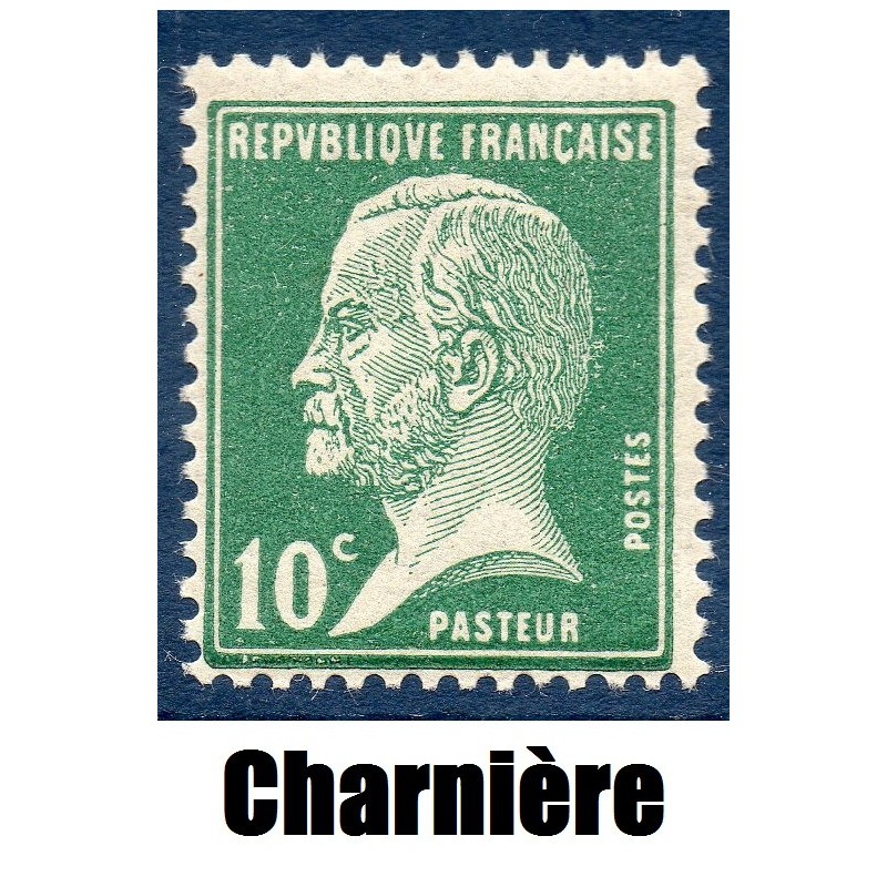 Timbre France Yvert No 170 Pasteur 10ct vert neuf * avec trace de charnière