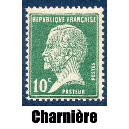 Timbre France Yvert No 170 Pasteur 10ct vert neuf * avec trace de charnière