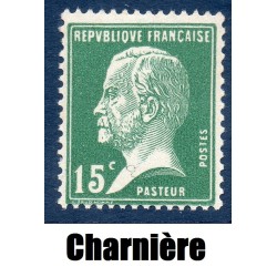 Timbre France Yvert No 171 Pasteur 15ct vert neuf * avec trace de charnière