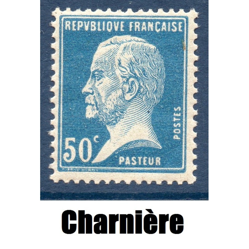 Timbre France Yvert No 176 Pasteur 50ct bleu neuf * avec trace de charnière