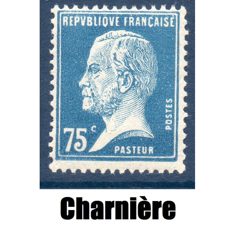 Timbre France Yvert No 177 Pasteur 75ct bleu neuf * avec trace de charnière