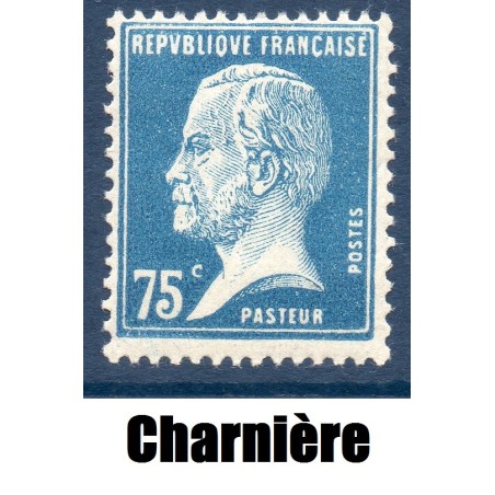 Timbre France Yvert No 177 Pasteur 75ct bleu neuf * avec trace de charnière