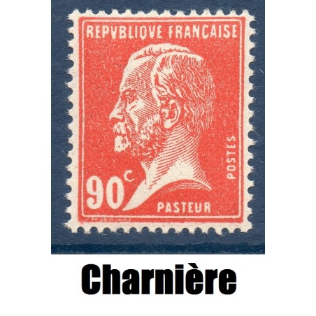 Timbre France Yvert No 178 Pasteur 90ct rouge neuf * avec trace de charnière