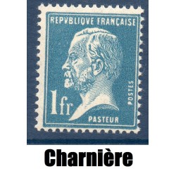 Timbre France Yvert No 179 Pasteur 1 Fr bleu neuf * avec trace de charnière