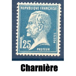 Timbre France Yvert No 180 Pasteur 1.25 Fr bleu neuf * avec trace de charnière