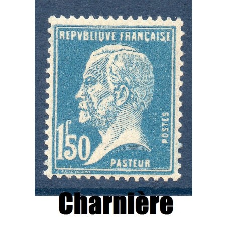 Timbre France Yvert No 181 Pasteur 1.50 Fr bleu neuf * avec trace de charnière