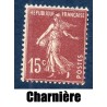 Timbre France Yvert No 189 Semeuse fond plein 15ct brun lilas neuf * avec trace de charnière