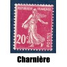 Timbre France Yvert No 190 Semeuse fond plein 20ct lilas rose neuf * avec trace de charnière