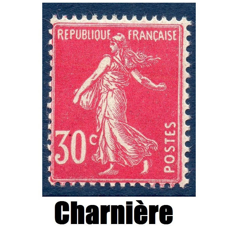 Timbre France Yvert No 191 Semeuse fond plein 30ct rose neuf * avec trace de charnière