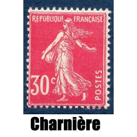 Timbre France Yvert No 191 Semeuse fond plein 30ct rose neuf * avec trace de charnière