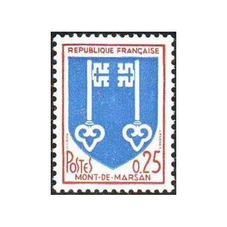 Timbre France Yvert No 1469 Blason de Mont de Marsan