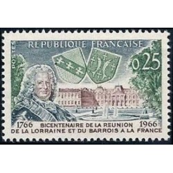 Timbre France Yvert No 1483 Stanislas Leczinski, Intégration de la Lorraine et du Barrois