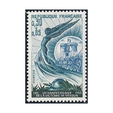 Timbre France Yvert No 1484 Victoire de Verdun, le cinquantenaire