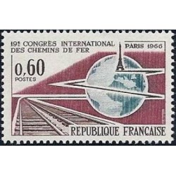 Timbre France Yvert No 1488 19e Congrés international des chemins de fer à Paris
