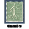 Timbre France Yvert No 198 Semeuse lignée 50ct olive neuf * avec trace de charnière