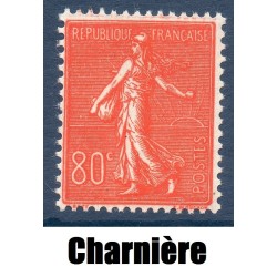 Timbre France Yvert No 203 Semeuse lignée 80ct Rouge neuf * avec trace de charnière