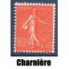 Timbre France Yvert No 203 Semeuse lignée 80ct Rouge neuf * avec trace de charnière