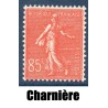 Timbre France Yvert No 204 Semeuse lignée 85ct Rouge neuf * avec trace de charnière