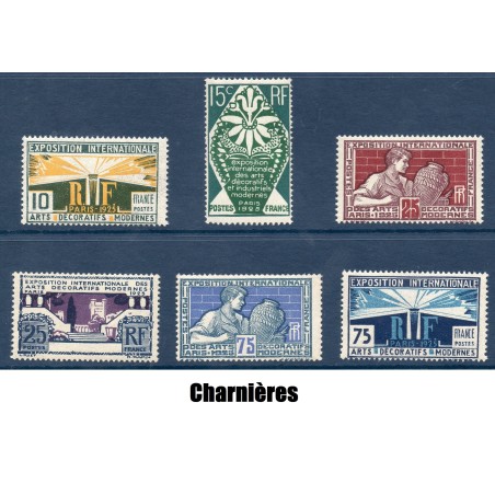 Timbre France Yvert No 210-215 Arts décoratifs neuf * avec trace de charnière